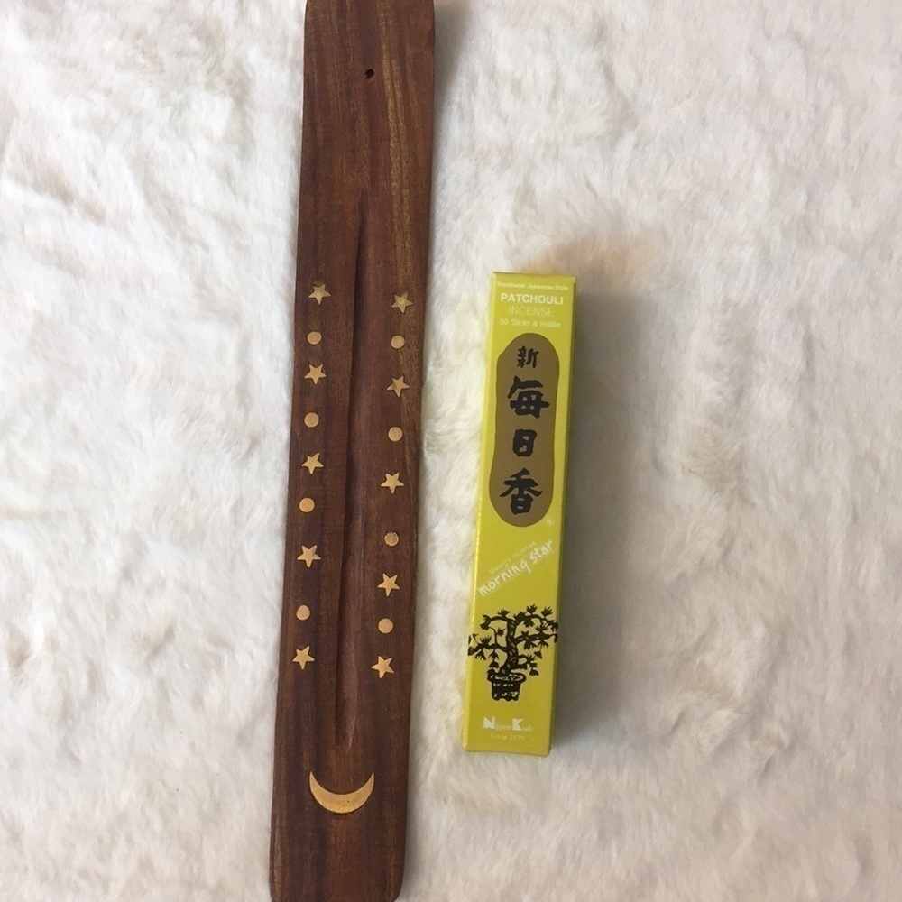 moon stars incense burner and 50 sticks.